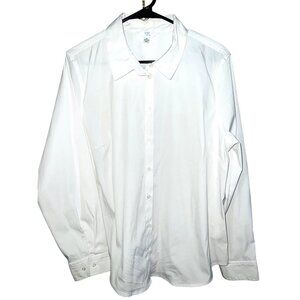 Time And Tru White Button-Up Long Sleeve Shirt XL